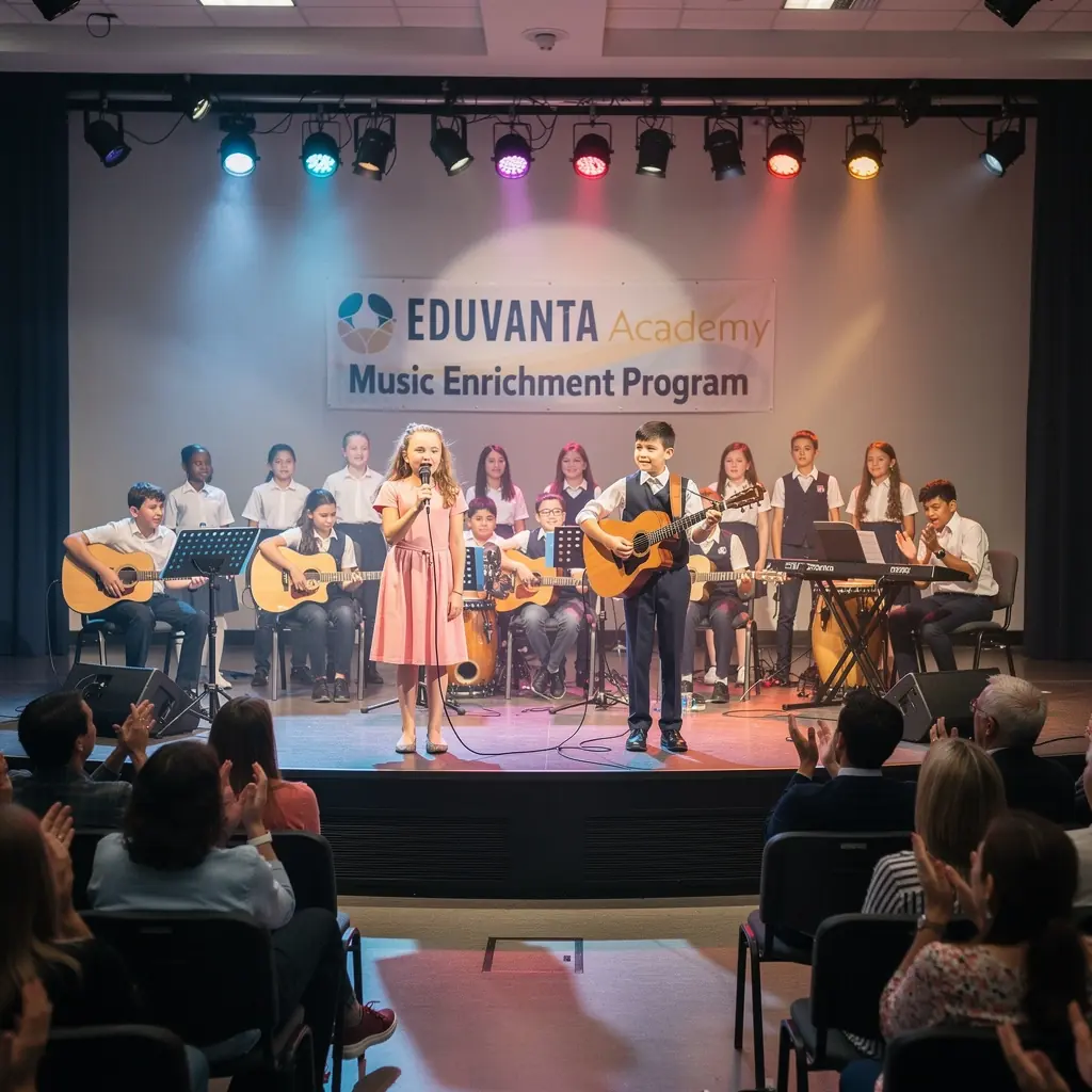 Een groep jonge leerlingen die enthousiast deelnemen aan een educatieve workshop buiten.